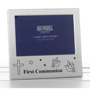 Satin Silver Occasion Frame First Communion 5x3