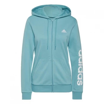 adidas Essentials Logo Full-Zip Hoodie Womens - Mint Ton / White