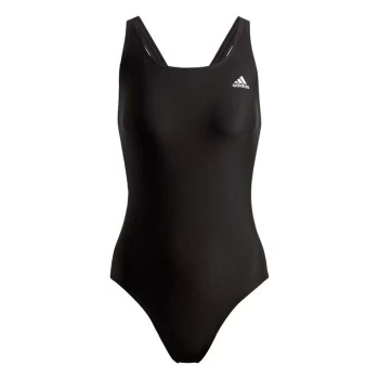 adidas Womens Must Haves Fit Solid Swimsuit - Black / White