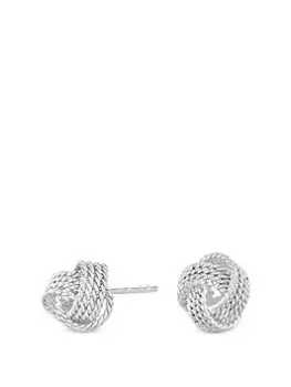 Simply Silver ROPE KNOT STUD, Silver, Women