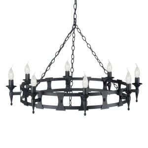 8 Light Chandelier Black Finish, E14