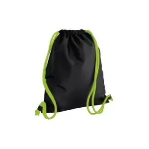 Bagbase Icon Drawstring Bag/Gymsac (One Size) (Black/Lime Green)