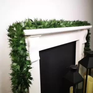 1m Green Fern Leaf Tinsel Christmas Garland Decoration