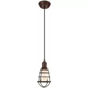 Hanging Ceiling Pendant Light Rust Effect Industiral Cage 1 x 60W E27 Bulb