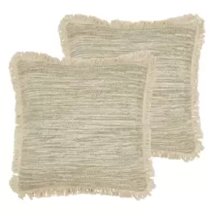 Furn. Sienna Twin Pack Polyester Filled Cushions Natural