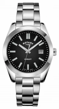 Rotary Womens Henley Black Dial Stainless Steel Watch