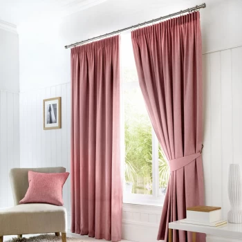 Fusion Dijon Blackout Thermal Lined Curtains - Blush Pink