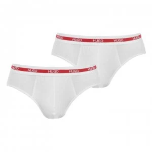 Hugo Boss 2 Pack Block Colour Waistband Briefs White Size L Men