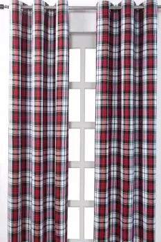 Macduff Tartan Check Ready Made Eyelet Curtain Pair