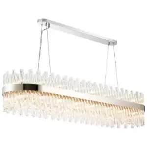 Luminosa Kalih 36 Light G9, Ceiling Pendant Oblong, Polished Nickel, Clear Item Weight: 33.98kg