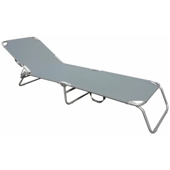 Odyssey Folding Sun Lounger Grey - Grey - Charles Bentley