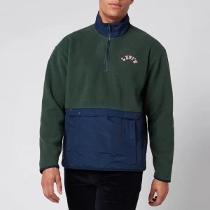 Levis Mens Quarter Zip Polar Fleece - Python Green - XXL