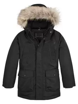 Tommy Hilfiger Boys Tech Parka Coat - Black, Size Age: 16 Years