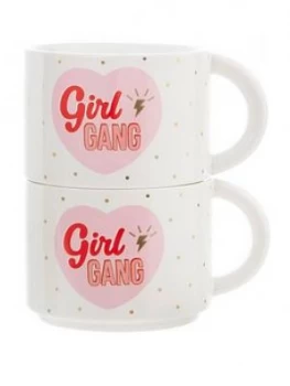 Sass & Belle Girl Power Stacking Mugs Set Of 2