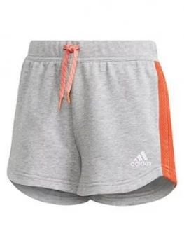 Adidas Junior Girls Athletics Bold Short - Grey Red