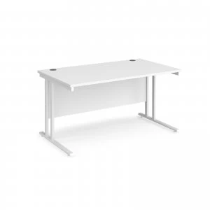 Maestro 25 WL Straight Desk 1400mm x 800mm - White Cantilever Frame w