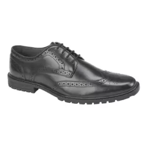 Roamers Mens Leather Gibson Shoes (10 UK) (Black)