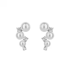 Shell Pearl Bubble Zirconia Stud Earrings E6192