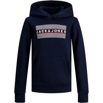 Jack and Jones Corp Logo Hoodie Junior Boys - Blue