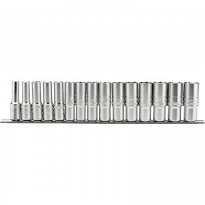 Draper 15 Piece 1/2" Drive Deep Socket Set on Rail 1/2"