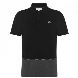 Lacoste Tape Polo Shirt - Black/Grey UBY