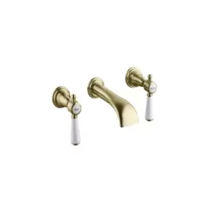 Wall Mounted Gold Basin Mixer Tap - Helston