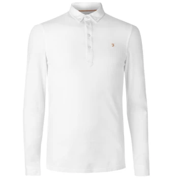 Farah Merriweather Long Sleeve Polo Mens - White