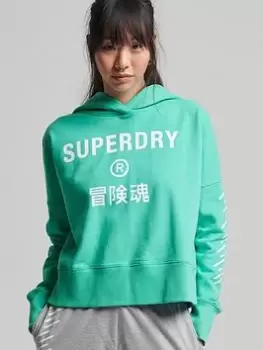 Superdry Code Core Sport Hoodie - Mint Green, Size 10, Women