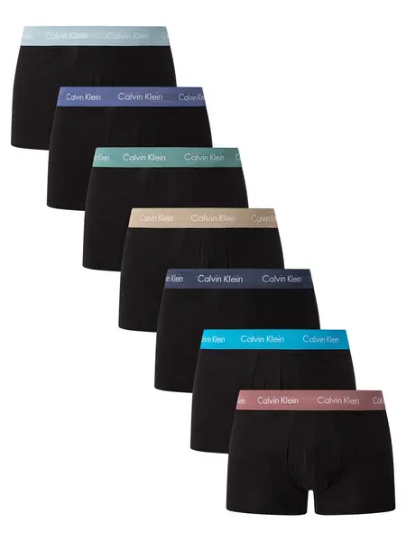 Calvin Klein 7 Pack Cotton Stretch Low Rise Trunks Black (Multi) M