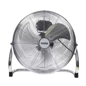 ExtraStar 16" Floor Fan Free Standing 3 Speed Chrome 80W