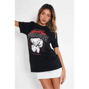 I Saw It First Teddy Worldwide Oversized Graphic Tshirt - Black