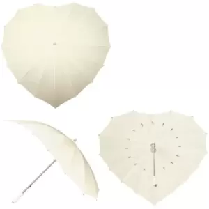 Heart Umbrella with UV Protection White