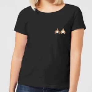 Disney Chip And Dale Backside Womens T-Shirt - Black - S