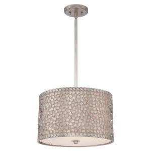 3 Light Medium Round Ceiling Pendant Old Silver, E27