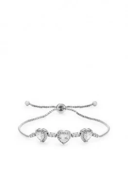 Jon Richard Jon Richard Silver Triple Heart Toggle Bracelet