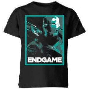 Avengers Endgame War Machine Poster Kids T-Shirt - Black - 7-8 Years