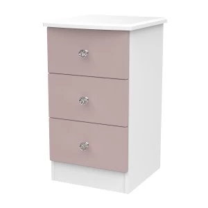 Tedesca 3-Drawer Bedside Table - Pink