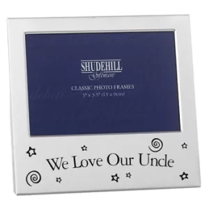 Satin Silver Occasion Frame We Love Our Uncle 5x3