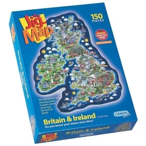 Great Britain & Ireland Map Jigsaw Puzzle - 150 Pieces