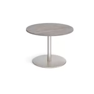 Dams MTO Eternal Circular Boardroom Table 1000mm - Brushed Steel Base, Beech Top