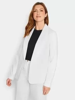 Long Tall Sally White Linen Jacket, White, Size 14, Women