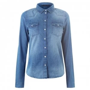 Only Rock It Denim Shirt - Dark Denim Blue