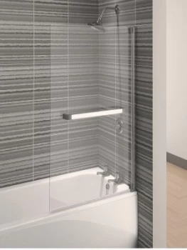 Aqualux Aqua 4 Square Bath Screen With Towel Rail - 137.5 X 75cm