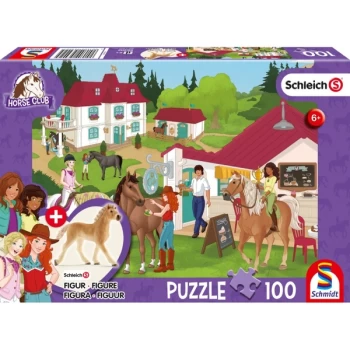 Schleich: A Day at the Stables Jigsaw Puzzle - 100 Pieces (Includes 1 Figure)