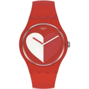 Swatch Valentines Quartz Red Dial Red Strap Unisex Watch SO29Z112