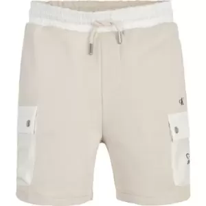 Calvin Klein Jeans Solar Mix Media Shorts - Beige