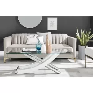 Mayfair White High Gloss & Metal Coffee Table