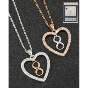 Equilibrium 2 Tine Infinity Heart Necklace