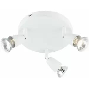 Loops - LED Adjustable Ceiling Spotlight Gloss White Triple GU10 Dimmable Downlight