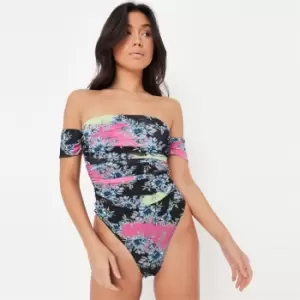 Missguided Bardot Milkmaid Floral Bodysuit - Multi